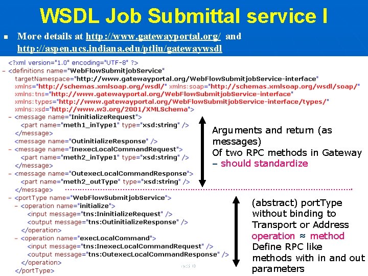 WSDL Job Submittal service I n More details at http: //www. gatewayportal. org/ and