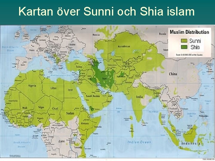 Kartan över Sunni och Shia islam 