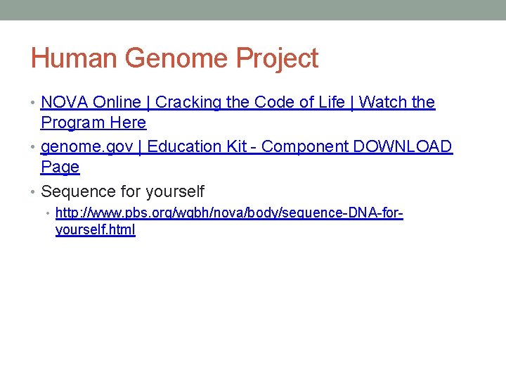 Human Genome Project • NOVA Online | Cracking the Code of Life | Watch