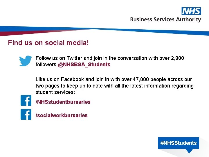 Find us on social media! Follow us on Twitter and join in the conversation