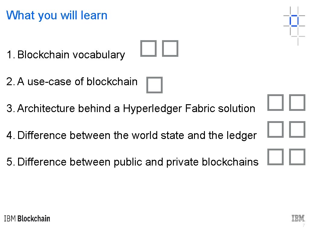 What you will learn 1. Blockchain vocabulary �� 2. A use-case of blockchain �