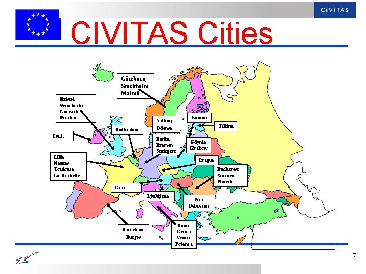 CIVITAS Cities Bristol Winchester Norwich Preston Göteborg Stockholm Malmö Rotterdam Cork Kaunas Aalborg Odense