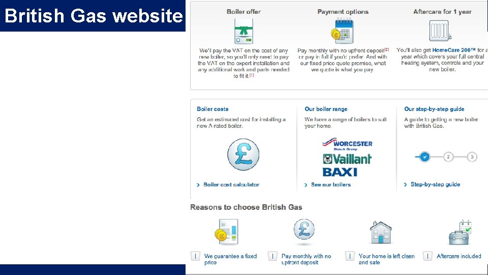 British Gas website 