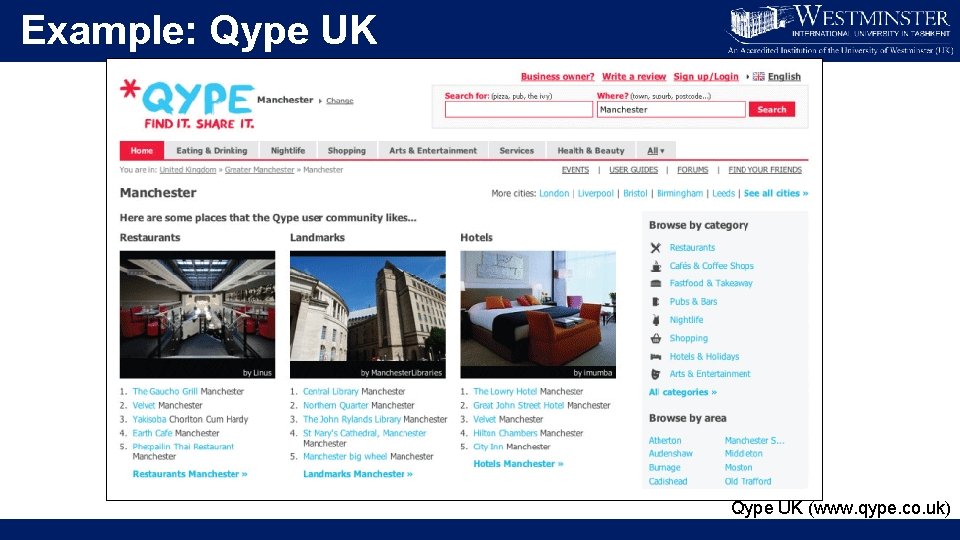 Example: Qype UK (www. qype. co. uk) 