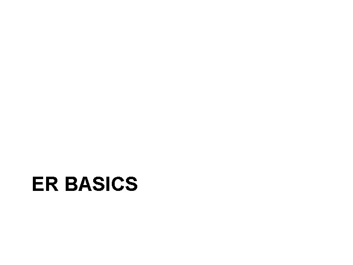 ER BASICS ER BASICS