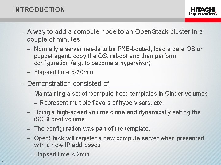 INTRODUCTION ‒ A way to add a compute node to an Open. Stack cluster