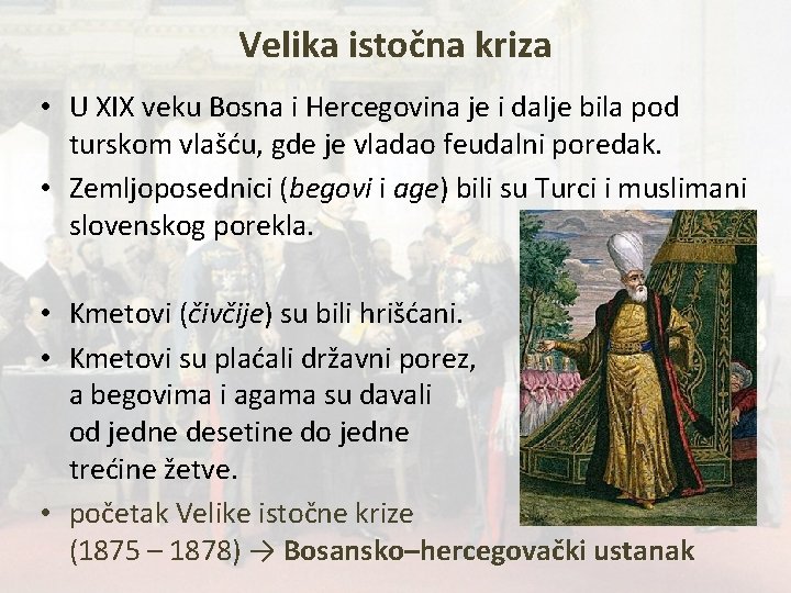 Velika istočna kriza • U XIX veku Bosna i Hercegovina je i dalјe bila
