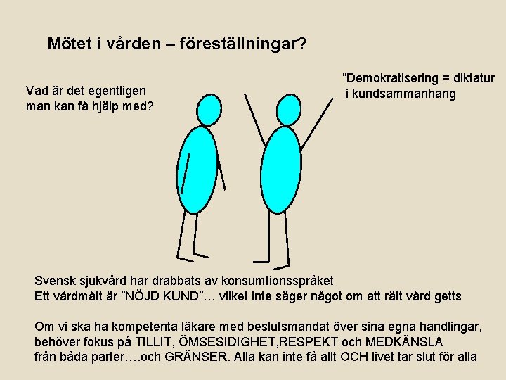 Mötet i vården – föreställningar? Vad är det egentligen man kan få hjälp med?