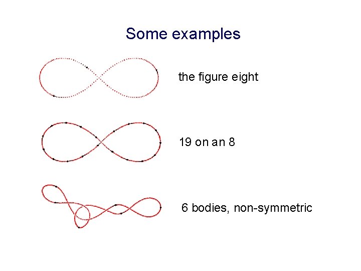 Some examples the figure eight 19 on an 8 6 bodies, non-symmetric 