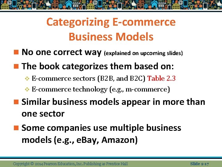 Categorizing E-commerce Business Models n No one correct way (explained on upcoming slides) n