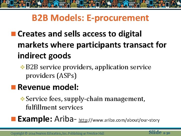 B 2 B Models: E-procurement n Creates and sells access to digital markets where