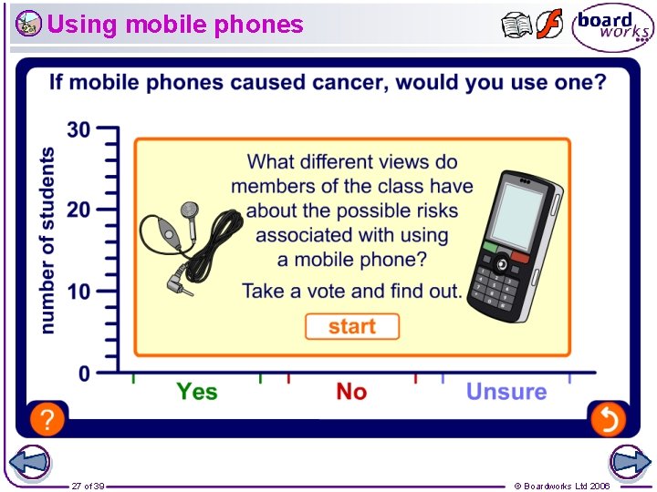Using mobile phones 27 of 39 © Boardworks Ltd 2006 