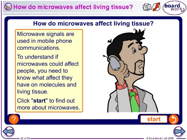 How do microwaves affect living tissue? 28 of 39 © Boardworks Ltd 2006 