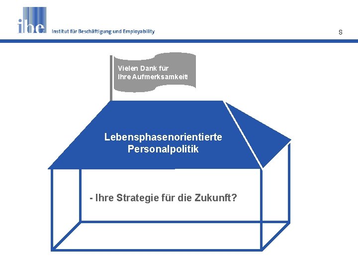 S Vielen Dank für Ihre Aufmerksamkeit! Lebensphasenorientierte Personalpolitik - Ihre Strategie für die Zukunft?