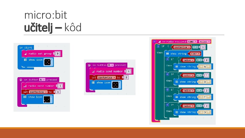 micro: bit učitelj – kôd 