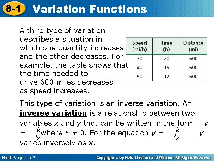 8 -1 Variation Functions A third type of variation describes a situation in which