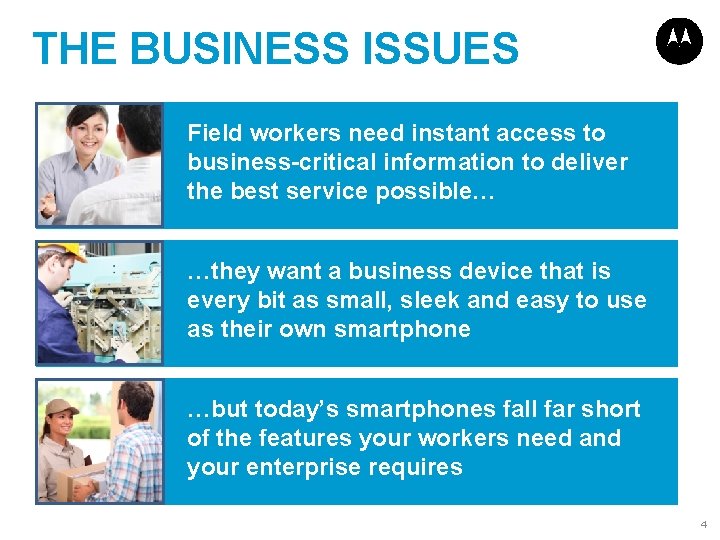 THE BUSINESS ISSUES Field workers need instant access to business-critical information to deliver the