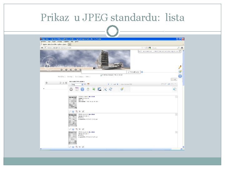 Prikaz u JPEG standardu: lista 