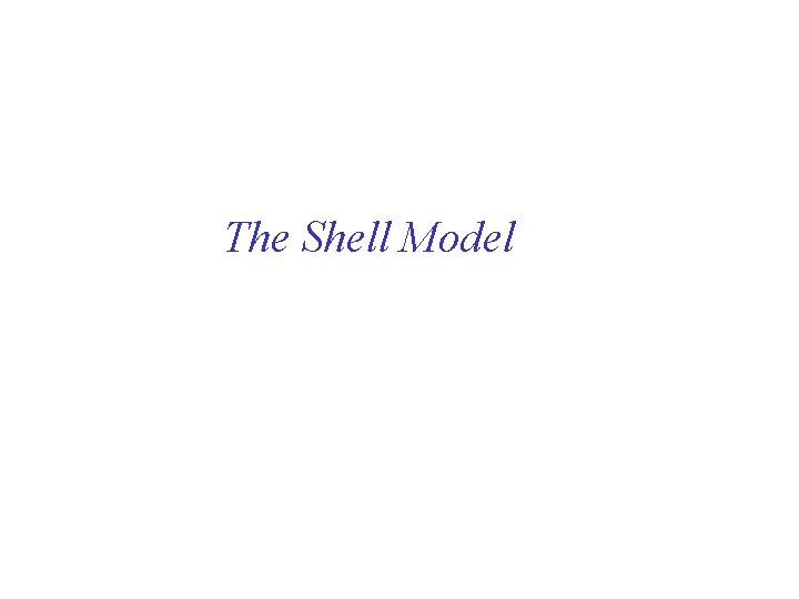 The Shell Model 