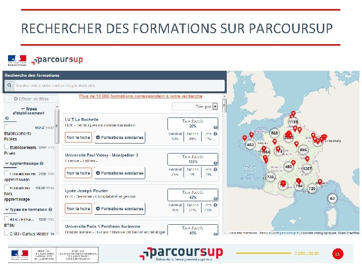 RECHER DES FORMATIONS SUR PARCOURSUP 22/01/2020 11 