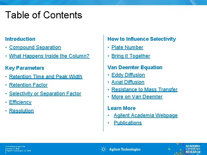 Table of Contents Introduction How to Influence Selectivity • Compound Separation • Plate Number