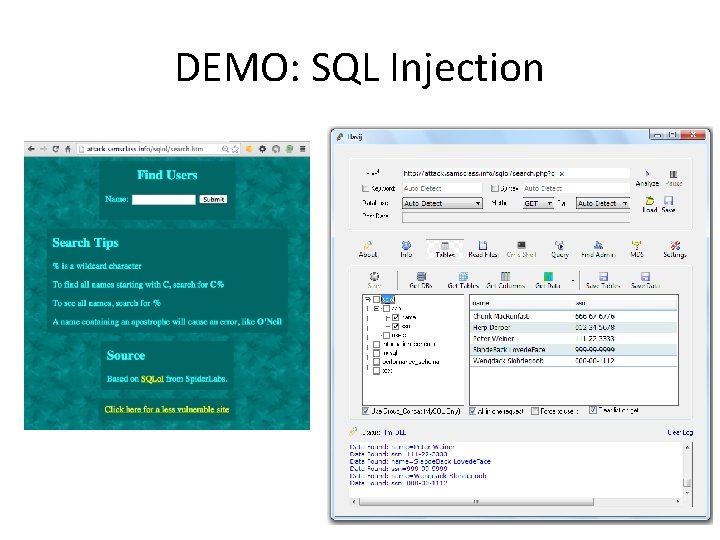 DEMO: SQL Injection 