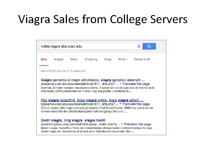 Viagra Sales from College Servers 