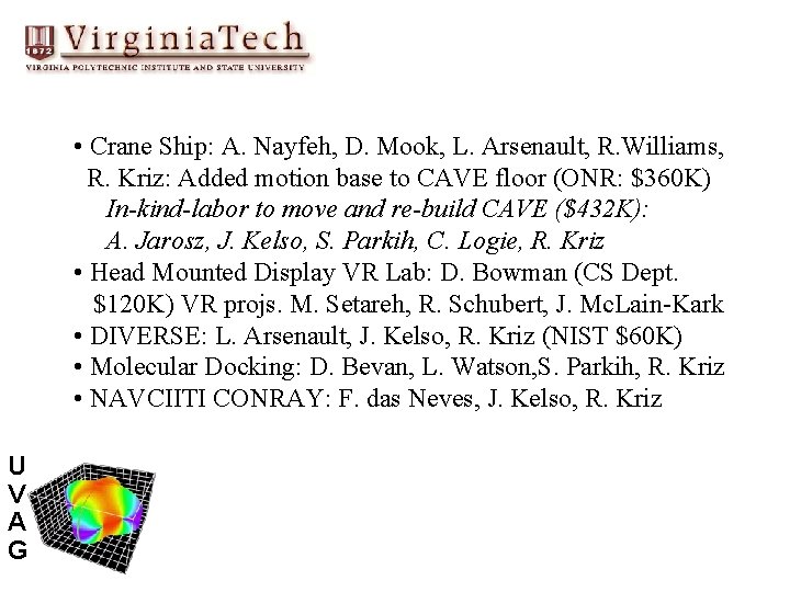  • Crane Ship: A. Nayfeh, D. Mook, L. Arsenault, R. Williams, R. Kriz: