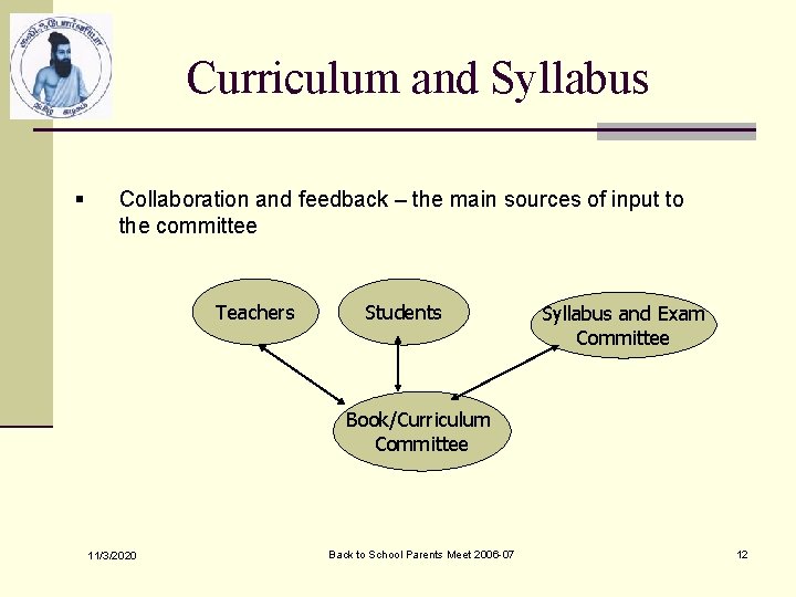 Curriculum and Syllabus § Collaboration and feedback – the main sources of input to