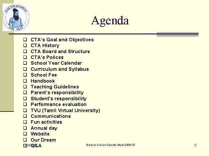 Agenda q CTA’s Goal and Objectives q CTA History q CTA Board and Structure