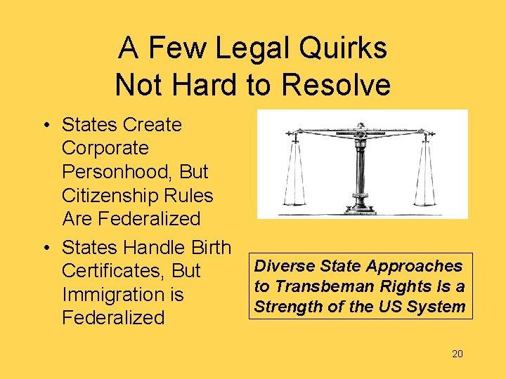 A Few Legal Quirks Not Hard to Resolve • States Create Corporate Personhood, But