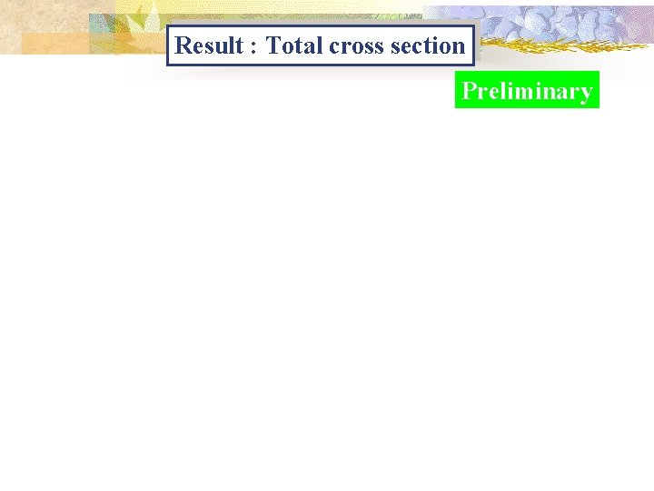 Result : Total cross section Preliminary 