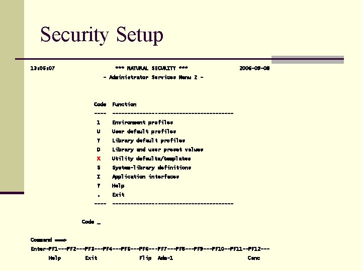 Security Setup 13: 05: 07 *** NATURAL SECURITY *** 2006 -09 -08 - Administrator