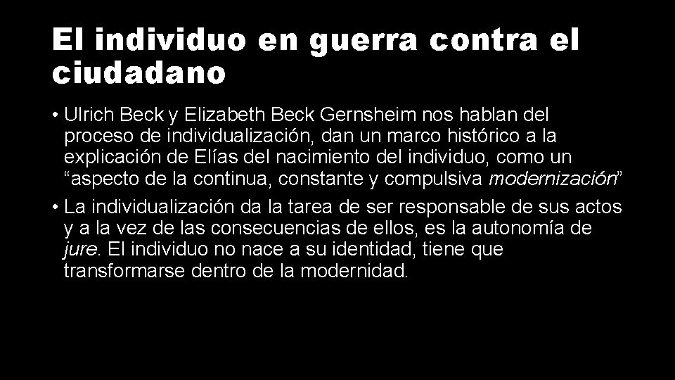 El individuo en guerra contra el ciudadano • Ulrich Beck y Elizabeth Beck Gernsheim