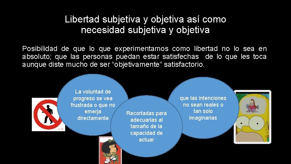 Libertad subjetiva y objetiva así como necesidad subjetiva y objetiva Posibilidad de que lo