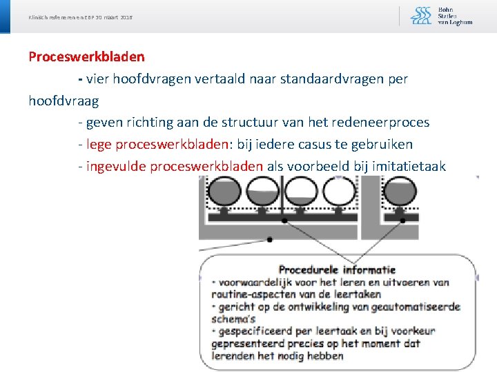 Klinisch redeneren en EBP 30 maart 2016 Proceswerkbladen - vier hoofdvragen vertaald naar standaardvragen