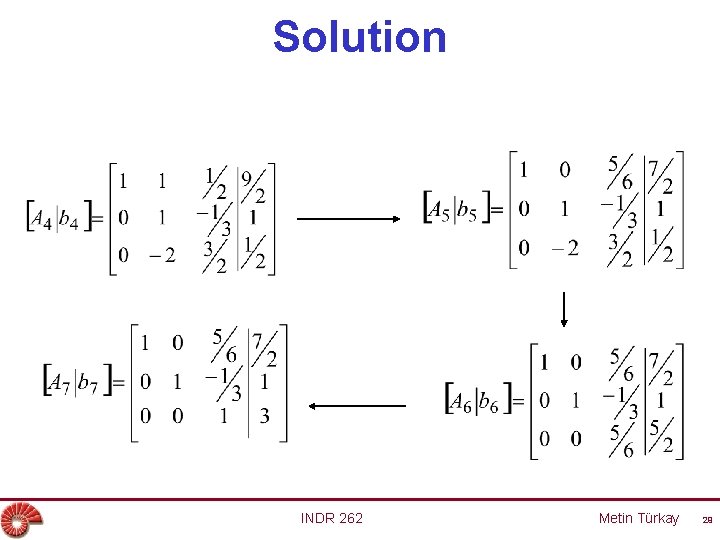 Solution INDR 262 Metin Türkay 29 