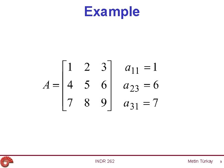 Example INDR 262 Metin Türkay 3 