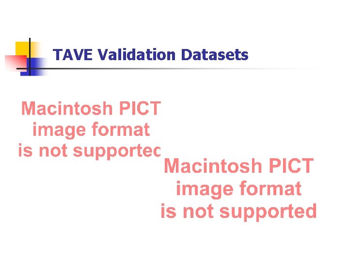 TAVE Validation Datasets 