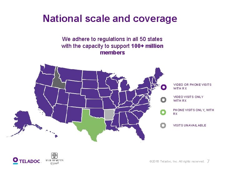 National scale and coverage We adhere to regulations in all 50 states with the