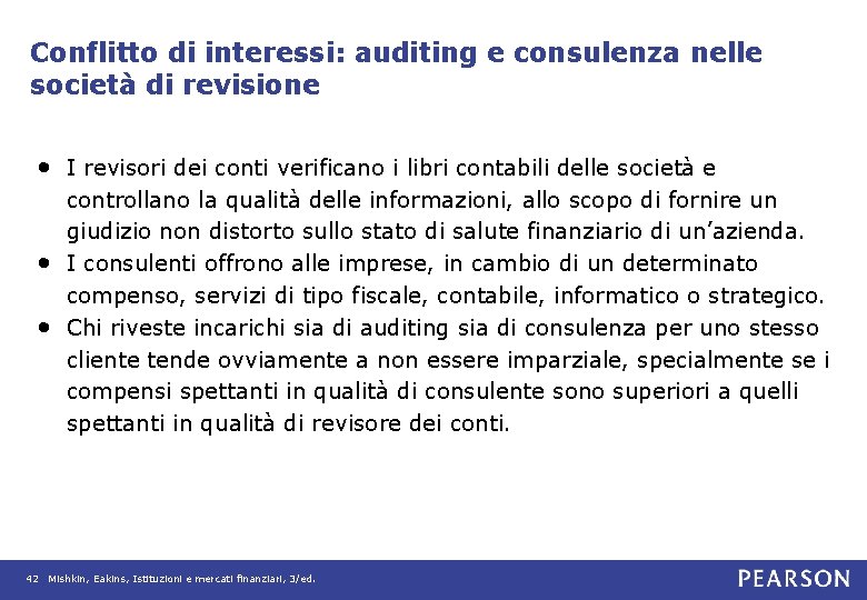 Conflitto di interessi: auditing e consulenza nelle società di revisione • I revisori dei