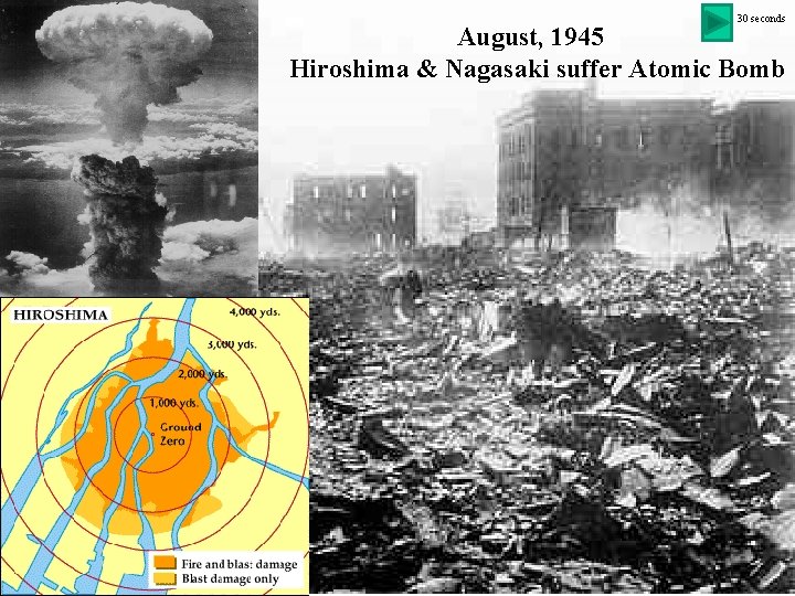 30 seconds August, 1945 Hiroshima & Nagasaki suffer Atomic Bomb 