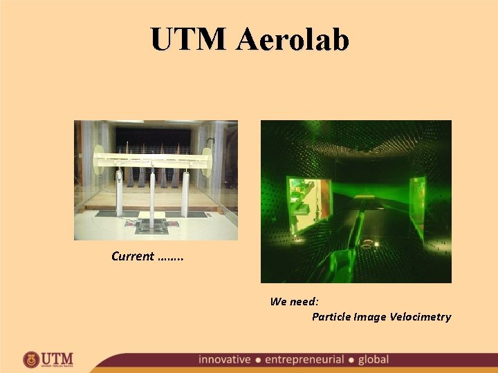 UTM Aerolab Current ……. . We need: Particle Image Velocimetry 