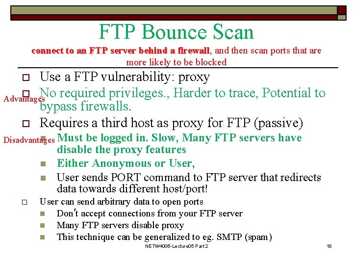 FTP Bounce Scan connect to an FTP server behind a firewall, firewall and then