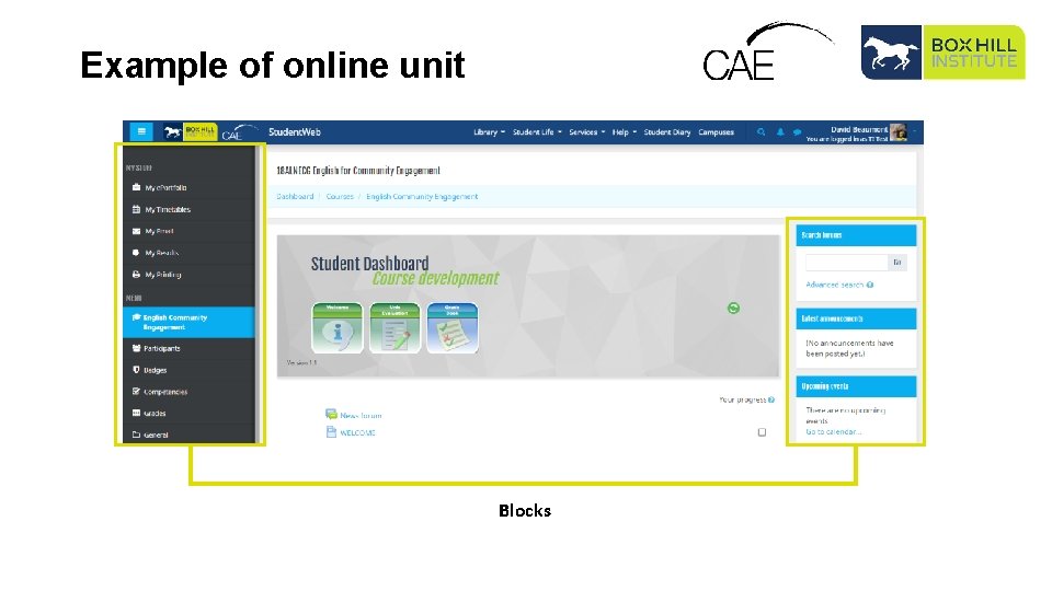 Example of online unit Blocks 