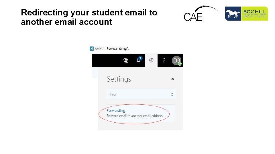 Redirecting your student email to another email account 