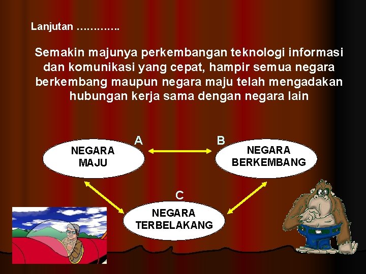 Lanjutan …………. Semakin majunya perkembangan teknologi informasi dan komunikasi yang cepat, hampir semua negara