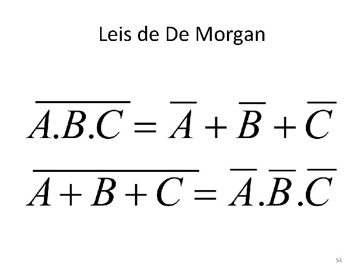 Leis de De Morgan 54 