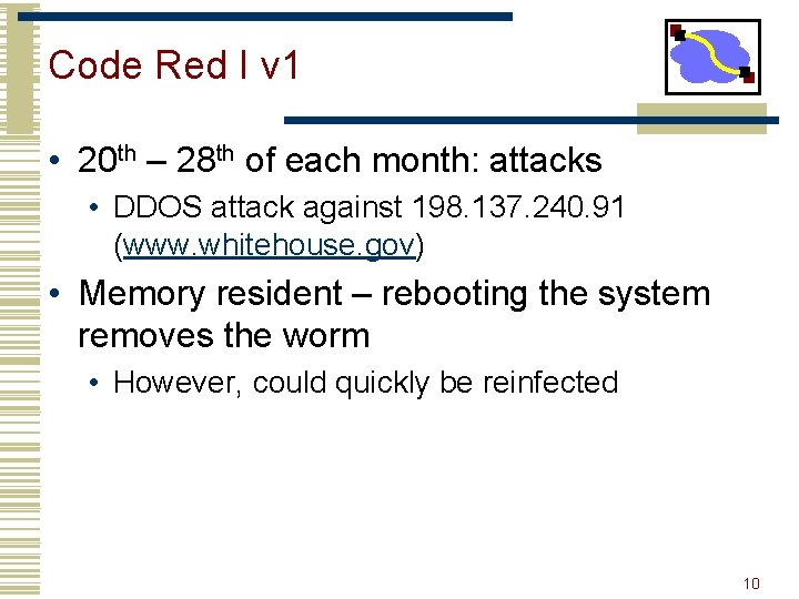 Code Red I v 1 • 20 th – 28 th of each month: