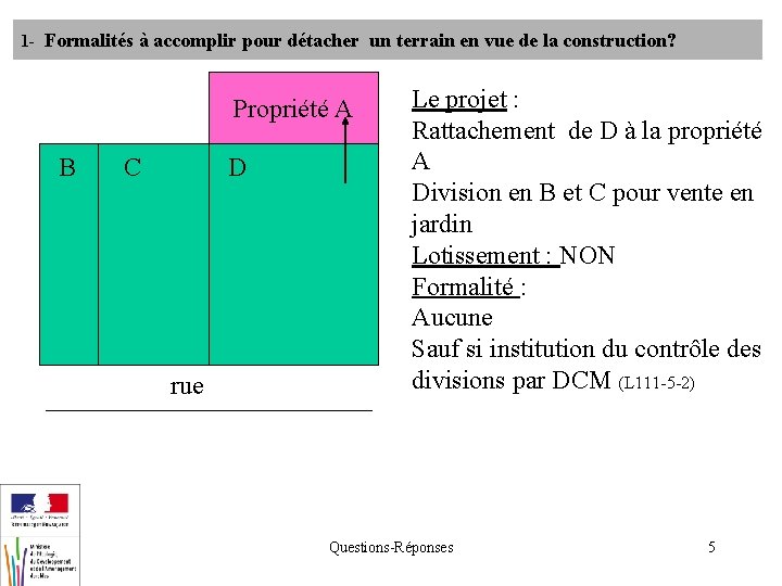 1 - Formalités à accomplir pour détacher un terrain en vue de la construction?